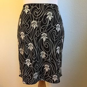 Black and White Floral Skirt
